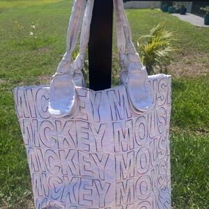 Disney Parks Walt Disney World Mickey Mouse Rainbow Big Spell Out Tote Bag